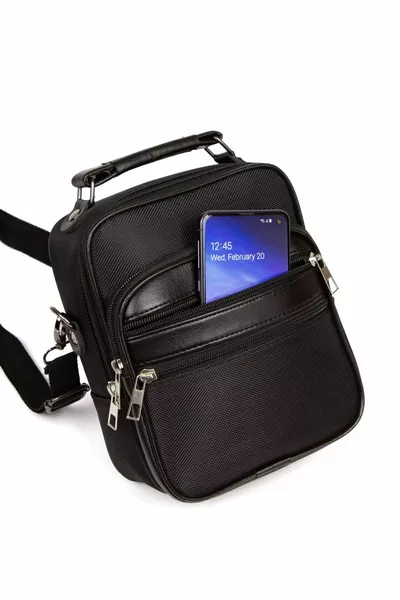 Men's Black Large Hand and Shoulder Bag, Crossbody Bag for Daily Use Black