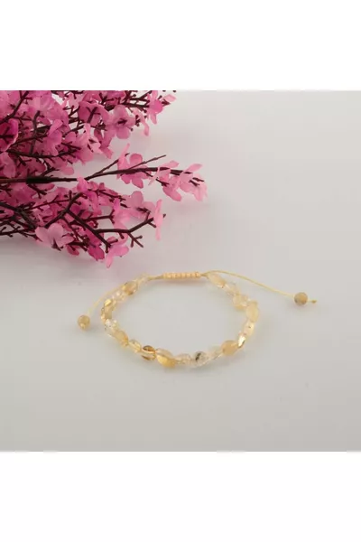 سوار حجر سيترين طبيعي مع شهادة