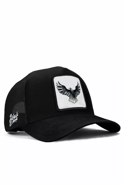 Cappellino Trucker Nero con Logo Aquila 
