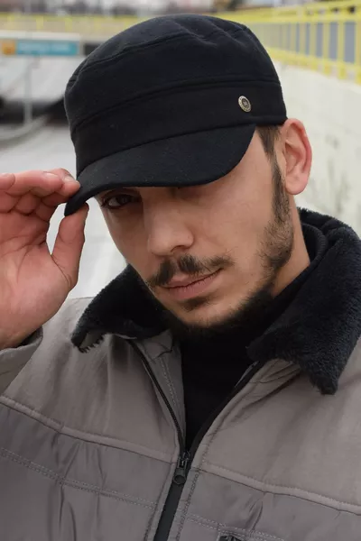 Black Winter Castro Cap Lined Hat