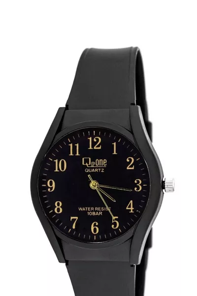 Классические пластиковые унисекс наручные часы водонепроницаемые черные