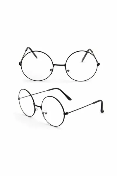 Unisex Zwarte Harry Potter Retro Metalen Bril met Transparante Lenzen en Anti-Blauwlicht