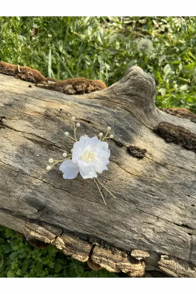 Белая заколка для волос с цветком и жемчугом, заколка для свадебной, ханум, помолвочной прически