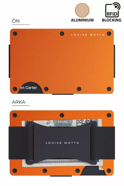 Cardx - حزام بورانو - محفظة وبطاقة صغيرة من الجيل الجديد بتصميم بسيط، مادة فاخرة، ضد التردد اللاسلكي (برتقالي)