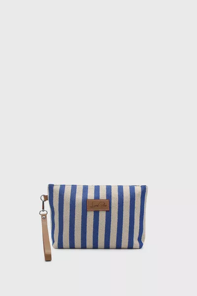 Dames Clutch Tas van Gestreept Linnen