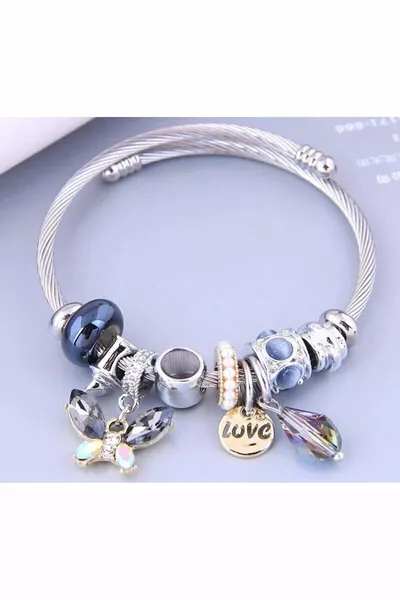 Women's Butterfly Charm Bracelet White
