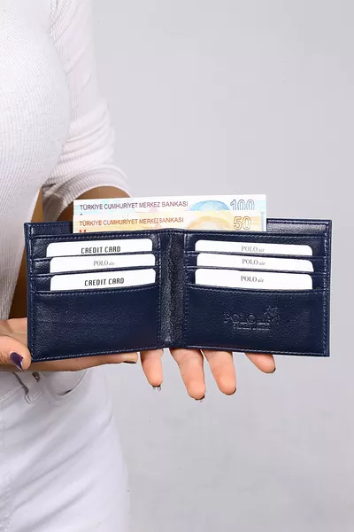 Мужской спортивный кошелек темно-синего цвета