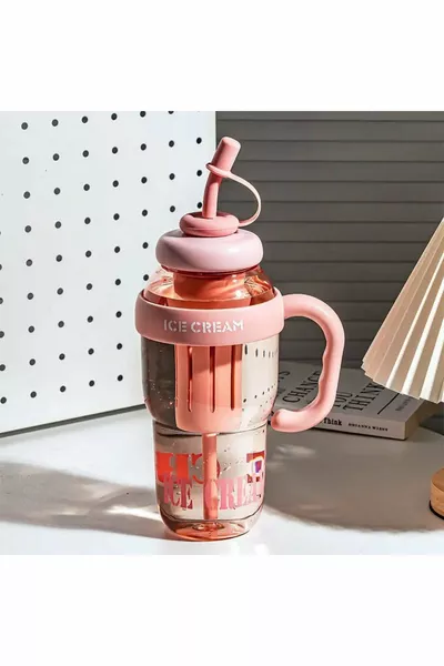 قارورة ماء آيس كريم ديتوكس – زجاجة كبيرة بدون BPA – كوب ماء رياضي