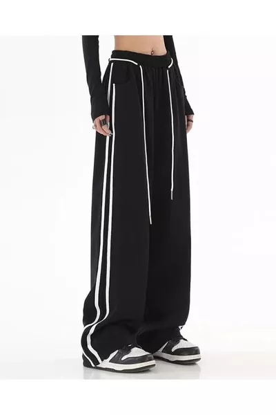 K Zwarte Gebreide Joggingbroek