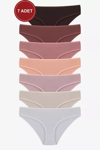 Damen 7er-Pack Baumwollslips mit Elasthan