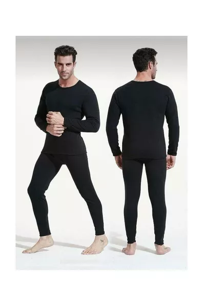Herren Langarm Unterhemd und Unterhose Thermo-Set
