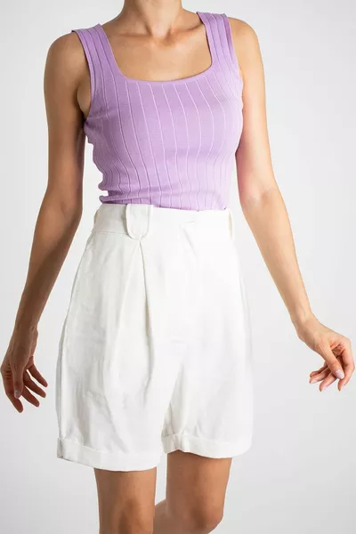 Arvila Dames Mouwloze Blouse Dikke Bandjes Top Dun Zomerse Trui met Vierkante Hals