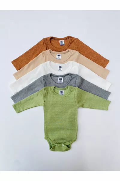 بودي بأكمام طويلة من القماش المرن بخمسة ألوان