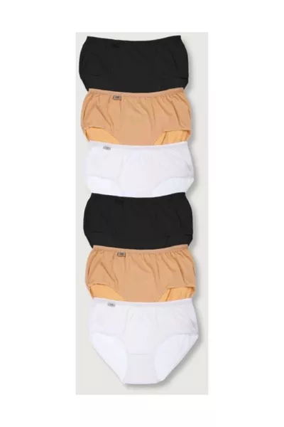 Women's Mixed Color 6-Pack Stretch Cotton Briefs 