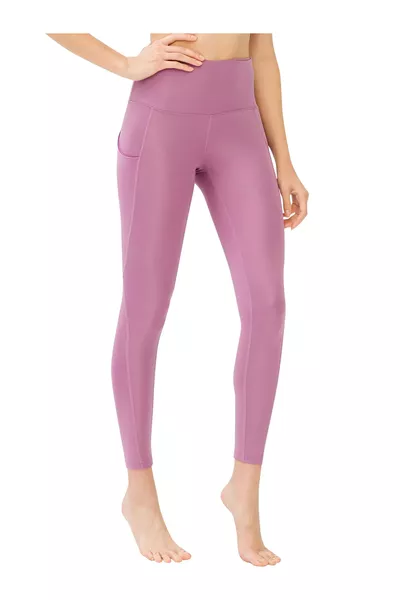 Women's Lavender High-Waist Double Pocket Shaping Sports Leggings