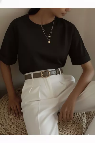 Beyaz Oversize Palazzo Pantolon