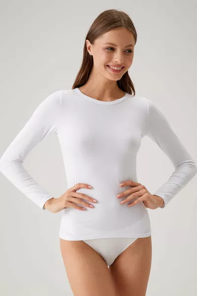 2-Piece Economic Package Black and White  Long Sleeve Basic Cotton T-shirt / Tank Top Set