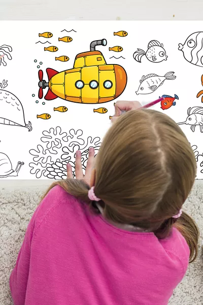 Underwater Life Giant Coloring Paper 2.5 Meter Activity Roll