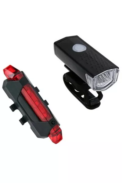 Waterdichte USB Oplaadbare LED Fiets Scooter Voorlicht Achterlicht Lamp Lichtset Fiets Voorlicht 