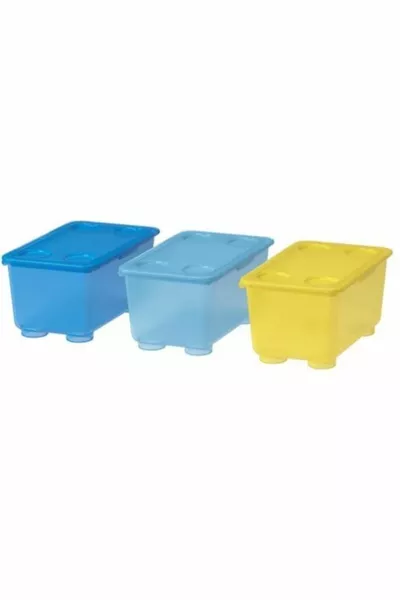 Children's Pencil and Crayon Box & Storage Container Ikea Glis 3-Piece Blue - Yellow
