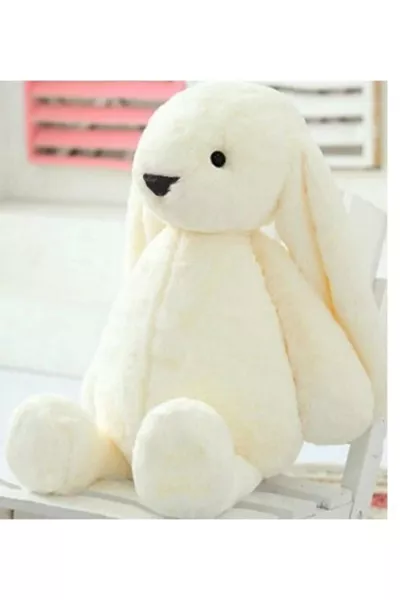 Il Mio Compagno di Sonno Coniglietto Peluche Bianco Orecchie Lunghe  Cm