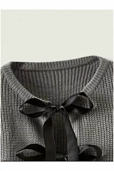 Strickjacke mit Schleifenband-Detail