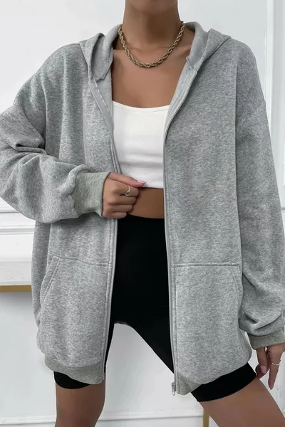 Unisex Gray Oversized Cardigan