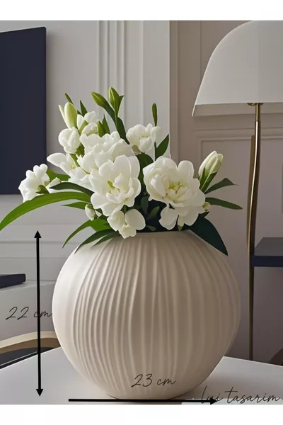 Кремовый скандинавский бохо стиль Элегантная кремовая простая бохо стильная керамическая ваза  см