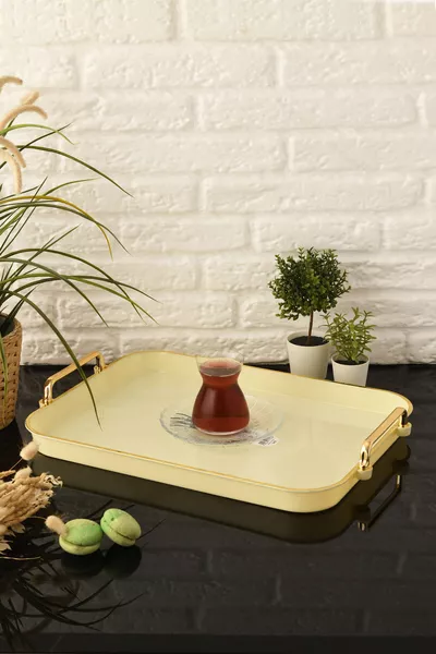 صينية كريم بإطار ذهبي من إليسا .5 سم