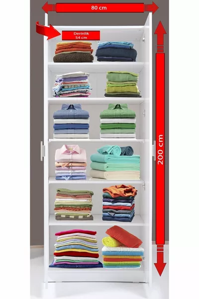 Plus  Stella 2-Door Wardrobe with Shelves - Glossy White