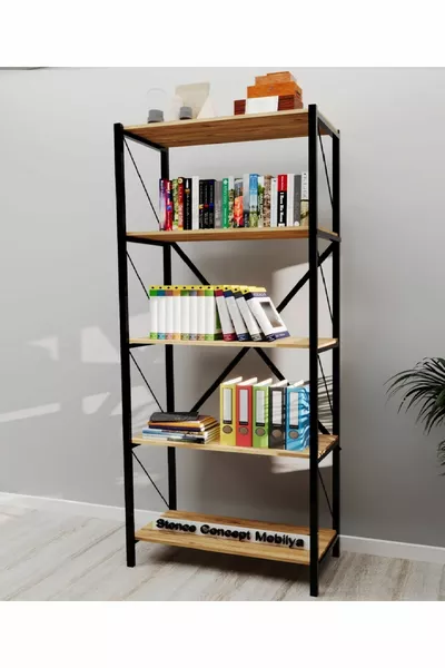 Atlantik Çam 5 Fach Concept Regal Haus Akten Bücherregal