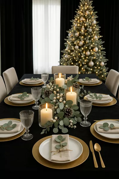 Бархатистая черная скатерть с узором пантеры