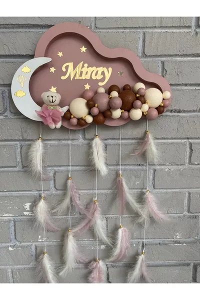 Decorazione da Porta per Bambini Personalizzata con Orsetto a Nuvola di  cm