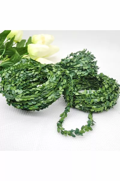  мт изкуствена корона телен гирлянд, гирлянд от цветя с тел, гирлянд с лента и тел