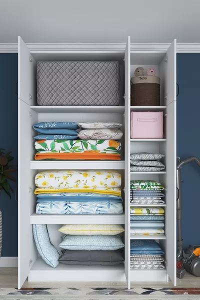 خزانة تخزين السرير واللحاف والوسائد Rani  بارتفاع 6 أبواب  سم