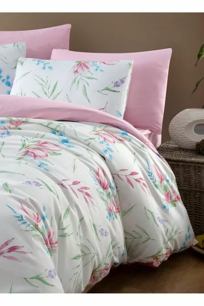 Single Duvet Cover Set with Fitted Sheet TULIP