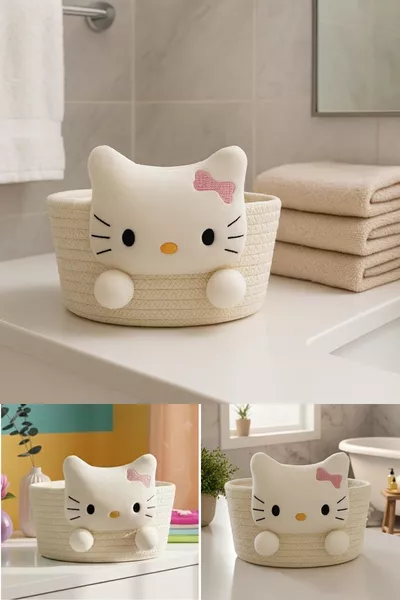 Многофункционална кошница от ратан, кошница за баня, декоративна кошница, кошница за кърпи