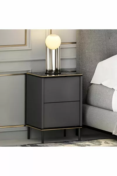 خزانة جانبية إيمدج أنثراسيت (نقشة رخام)