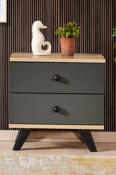 خزانة جانبية أنثراسيت بدرجين من إنجي 2  سم