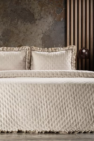 Lima Çift Kişilik Yatak Örtüsü / Bej