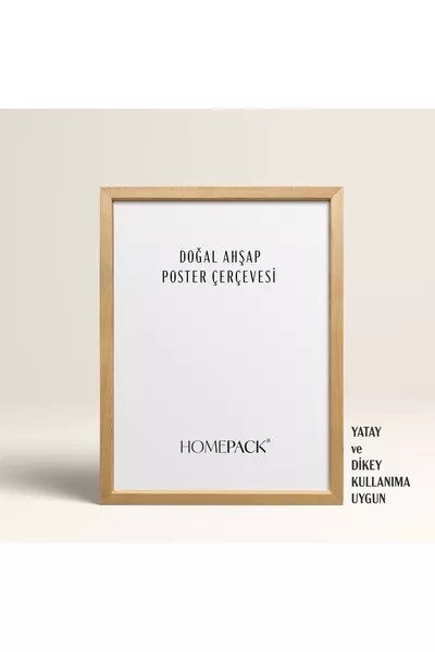 NATUURLIJKE HOUTEN 3-delige Posterlijst, dennenhout, lege lijst met beschermend voorkant NATUURLIJK-HOUT-LIJST-DRIEDELIG