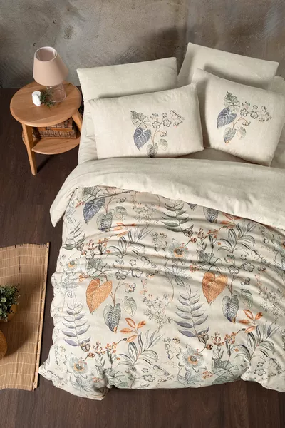 Комплект постельного белья Pesco с простыней из % хлопка для двуспальной кровати