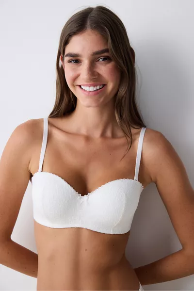 Lotus Lace White Bra