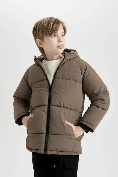 Boys' Waterproof Hooded Fleece-Lined Jacket WN