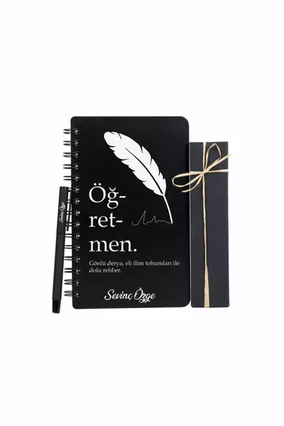 Деревянный набор блокнот-ручка с именем, дизайн для учителя