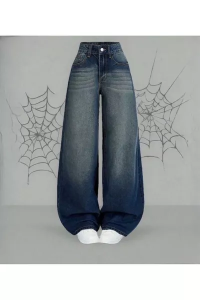 بنطال جينز أخضر فضفاض