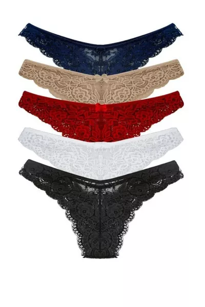 Brazilian Lace Women's Panties, Pack of 6