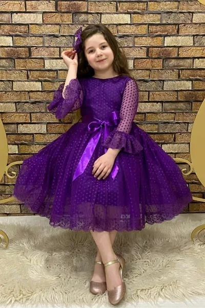 فساتين السهرة أطفال الأميرة نموذج الأرجواني فساتين سهرة الأطفال 