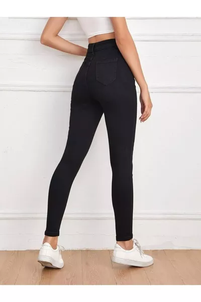 جينز سكيني ضيق من دنيم بقوة الليكرا النسائية البرية