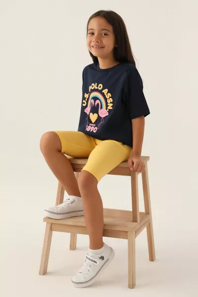 Girls' Navy Bermuda Set